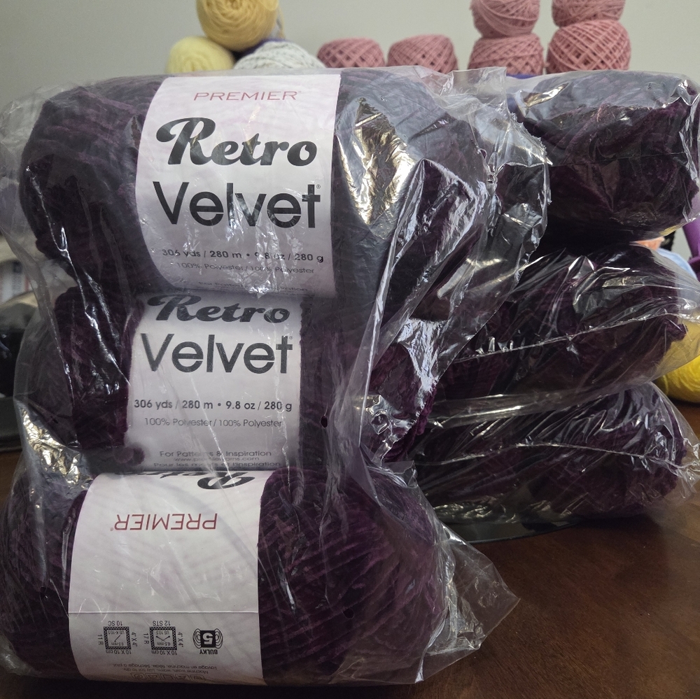Premier Retro Velvet Yarn in Rich Purple